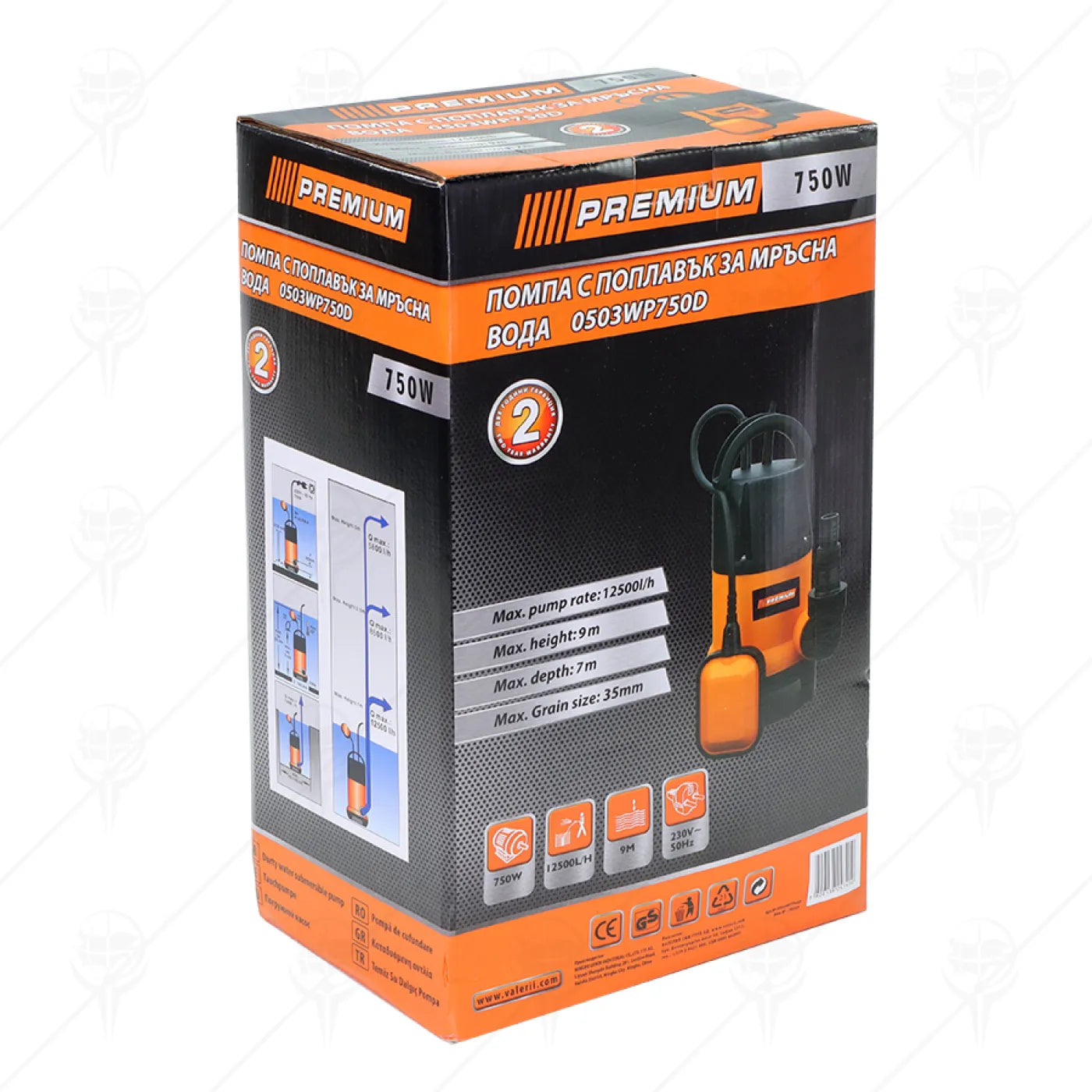 DIRTY WATER FLOAT PUMP 750W 7m 12500 l/h PREMIUM
